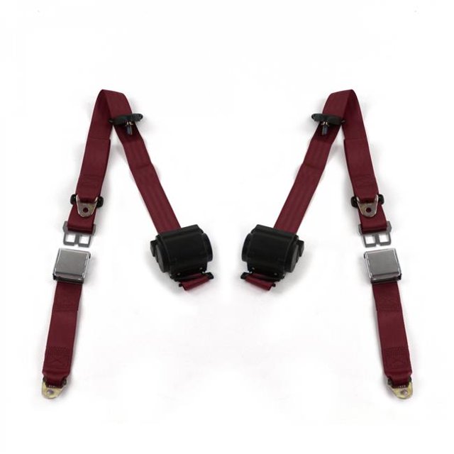 Jeep Comanche 1985-1992 Avion 3 Points Bourgogne Kit de Ceinture de Sécurité Rétractable - 2 Ceintures
