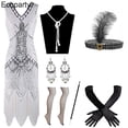 thumbnail image 2 of Nouvelle Robe Charleston Rétro Élégante des Années 1920 pour Femme Great Gatsby Fête Cosplay Sans Manches à Paillettes Perlées à Franges Robes Femme Vestidos, 2 of 7