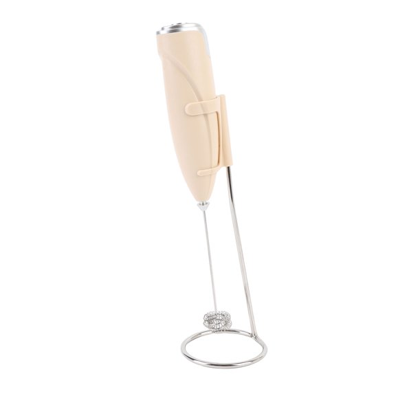 Compact Electric Milk Frother One Key Operating Drink Mixer Foamer Sturdy Stand Battery Powered ABS Stainless Steel Material