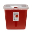 thumbnail image 1 of Sharps Container, SharpSafety 1-Piece 10 H X 10-1/2 W X 7-1/4 D Inch 2 Gallon Red Rotor Lid, 8970 - Case of 20, 1 of 4