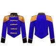 thumbnail image 1 of Aislor Veste à Manches Longues en Velours avec Franges pour Enfants Cirque Groupe de Marche Batteur Uniforme Bleu 4, 1 of 6