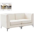 thumbnail image 2 of Meridian Furniture Alina Sofa Modulaire en Velours Crème, 2 of 16