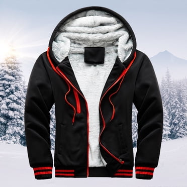 EGNMCR Vestes pour Hommes Chandail à Capuchon pour Hommes Hiver Chaud Molleton Fermeture Éclair Chandail Veste Manteau d'Extérieur