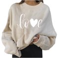 thumbnail image 1 of Ketyyh-chn99 Chandail Sans Manches pour Femmes à Manches Longues, Col Rond, Tunique Ligne A, Blouse Beige, 2TG, 1 of 4