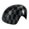 thumbnail image 3 of Black/Grey checkered Red Mirror Cover for MINI Cooper Hardtop F55 F56, 3 of 10