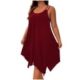 thumbnail image 2 of Ounisa Robe Camisole Midi Fluide Sans Manches à Encolure Dégagée et Ourlet Asymétrique pour Femme Grande Taille, 2 of 8