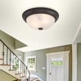 thumbnail image 3 of Yosemite Home Decor 2 Lights Flush Mount in Oil Rubbed Bronze with Marble Glass, 3 of 3