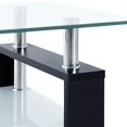 thumbnail image 5 of vidaXL Table Basse Noire et Transparente 95x55x40 cm en Verre Trempé, 5 of 5
