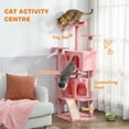 thumbnail image 4 of PawHut 54" Cat Tree Tower with Scratching Posts, Cat Condos, Pink, 4 of 10