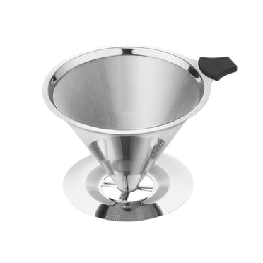 Luzkey Stainless Steel Coffee Cone Brew Coffee Pour over Coffee Maker Fine Mesh Single Cup Coffee Maker for Restaurant Small
