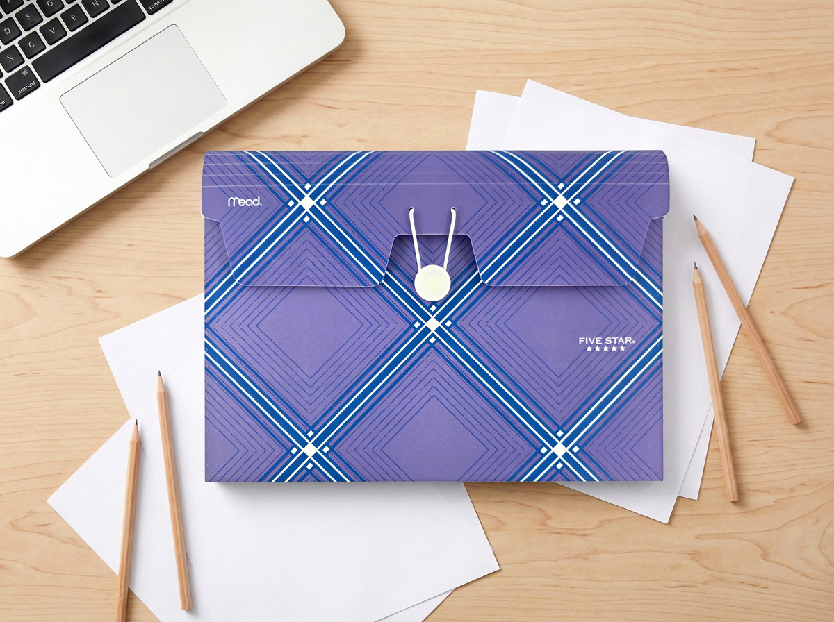 Classeur extensible 6 compartiments, motif diamant Five Star®