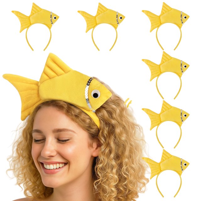 TOPTIE 6 PCS Fish Animals Ears Headband, Decorations for Adult & Kid, Costume Hair Hoop