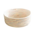 thumbnail image 3 of Feltree Round Woven Storage Baskets, Soft Cotton Rope Woven Blanket Baskets Storage Basket Portable Basket Organizer Decorative Baskets for Storage Living Room, 3 of 7