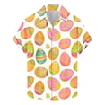 thumbnail image 3 of VBTAPA Mens Spring Shirts Happy Easter Day Rabbit Eggs Print Button Down Shirt Short Sleeve Hawaiian Beach Party Tops Prime Sales Today Multicolor XXL, 3 of 6