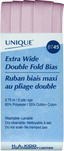 UNIQUE Extra-Wide Double-Fold Bias Tape, 15 mm (0.59 in) × 2.75 m (3.01 yd), Lavender