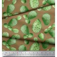 thumbnail image 2 of Soimoi Brown Modal Satin Fabric Cactus Tree Print Fabric by the Yard 42 Inch Wide, 2 of 5