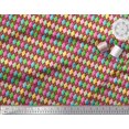 thumbnail image 3 of Soimoi Red Poly Georgette Fabric Diamond Geometric Printed Fabric 1 Yard 42 Inch Wide, 3 of 5