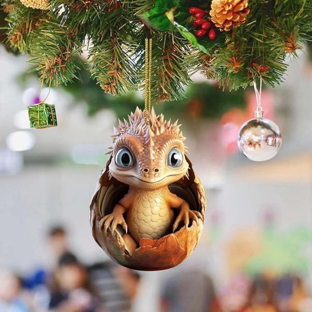 Vaidha Christmas Dinosaur Car Decoration Pendant Scene Layout Pendant Crafts Gift