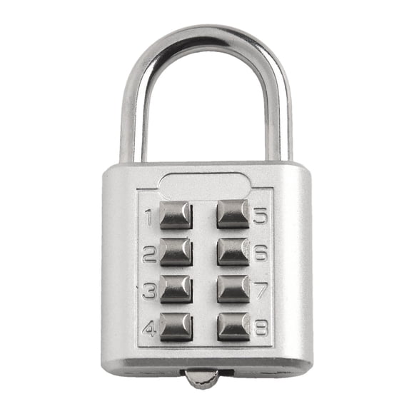 Intelligent Password Lock Zinc Alloy 8 Digit Password Combination Padlock 6x3.5cm Designed For Travel Bags, Cabinets, Iron Doors