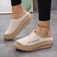thumbnail image 4 of Platform Chunky Mules Walking Shoes for Women Comfortable Athletic Height Increasing Backless Slip on Sandals, 4 of 7
