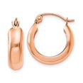 thumbnail image 1 of 14k Rose Gold Solid Hinged post Polished Cuff Stackable Bangle Bracelet Small Hoop Earrings Measures 15x4.75mm Wide Jewe, 1 of 4
