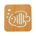 thumbnail image 1 of XZNGL Bamboo Wood Hollowed Wooden Cup Mat Cartoon Table Mat Pot Mat Bowl Mat, 1 of 9