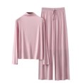 thumbnail image 2 of Weiqiqre Pyjamas pour Femmes Pyjamas Rafraîchissants Ensembles d'Été Assortis Manches Courtes Ensemble de Détente Femmes, 2 of 3