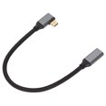 thumbnail image 4 of 4K 100W PD 5A Angle Droit Coude 90 Degrés Gen 2 USB3.1 Type C Mâle à Femelle Rallonge 25cm, 4 of 14