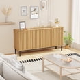 thumbnail image 1 of Kojooin Buffet-Vaisselier Autoportant en Bois avec Portes Cannelées, Rangement à Tablette Ajustable, Armoire de Rangement Moderne pour Bar à Café pour Salle à Manger, 1 of 8