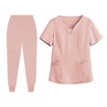 thumbnail image 1 of lionlar Female Scrub Set Classic Short Sleeved Elastic Waist Soft Nurse Work Clothes XXL, 1 of 9
