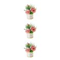 thumbnail image 1 of kurtrusly Artificial Flowers With Vase Add Of Color And Style To Any Room Indoor rose powder 3Set, 1 of 6