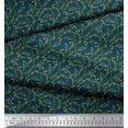 thumbnail image 2 of Soimoi Blue polyester Georgette Fabric Leaves Print Sewing Fabric Yard 52 Inch Wide, 2 of 5