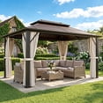 thumbnail image 2 of Outsunny Pavillon à Toit Rigide 10 Pieds x 13 Pieds avec Toit en Polycarbonate, Cadre en Aluminium, 2 of 10