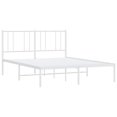 thumbnail image 2 of vidaXL Metal Bed Frame with Headboard White 150x200 cm King Size, 2 of 5