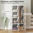 thumbnail image 4 of HOMCOM Portable Closet Wardrobe with 5 Compartments, Hanging Rod, White, 4 of 10