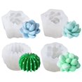 thumbnail image 1 of 4PCS Succulent Mold Creative DIY Resin Art Mold Silicone Soap Mold Epoxy Mold, 1 of 10