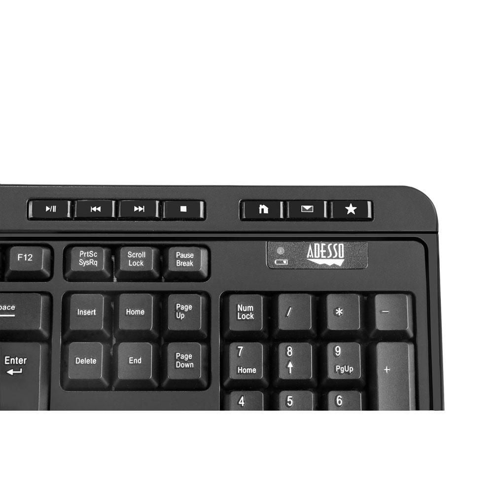 Adesso WKB-1100CB Antimicrobial Wireless Desktop Keyboard and Mouse