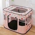 thumbnail image 1 of Collapsible Dog Crate Portable Cat Cage Pet Delivery Room Suitable for Dogs/Cats/Rabbits/Pets,ZBH,Pink, 1 of 8