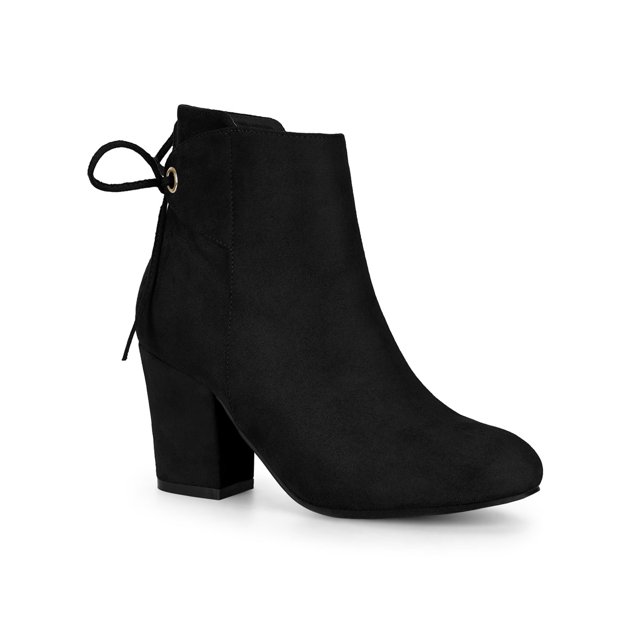 Unique Bargains Bottines à Talon Bloc à Lacets à l'Arrière pour Femmes