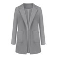 thumbnail image 3 of Femmes Cardigan Uni à Poches Ouvertes sur le devant Complet Blouse à Manches Longues, 3 of 6