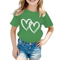 thumbnail image 1 of T-Shirt Graphique Décontracté d'Été pour Filles, Col Rond Mignon, Manches Courtes, Tendance et Confortable pour un Usage Quotidien, 1 of 5