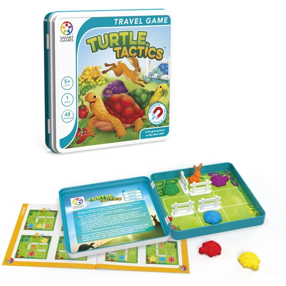 SmartGames Turtle Boîte Métallique Tactique Jeu de Voyage avec 48 Défis pour 5 Ans - Adulte