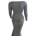 thumbnail image 3 of Ladies Long Dress Long Sleeve  Neck Slim Solid Casual Dress, 3 of 6