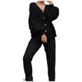 thumbnail image 1 of Besolor Womens 2 Piece Outfits Knit Sweater Sets Oversized Button down Cardigan and Slim Long Pants Matching Lounge Set, 1 of 5