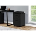 thumbnail image 3 of Monarch Specialties Filing Cabinet - 3 Storage Drawers / 2 Locking Casters - 24"H - Black, 3 of 4