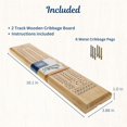 thumbnail image 2 of WE Games Classic Cribbage Set - Solid Wood 2 Track Board - Metal Pegs, 2 of 9