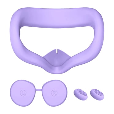 Couvre-visage VR et Couvre-Lentilles Compatibles avec Meta Quest 3S, Masque de Protection Facial en Silicone Imperméable & Coussinet Facial & Poignée de Joystick pour Casque VR, Anti-Fuite de Lumière