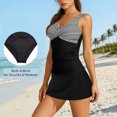 thumbnail image 3 of Pounoo Plus Size Tankini Swimsuits for Women Floral V-Neck Two Piece Tummy Control Tank Tops and High Waisted Boyshorts Bathing Suit Gift, 3 of 6