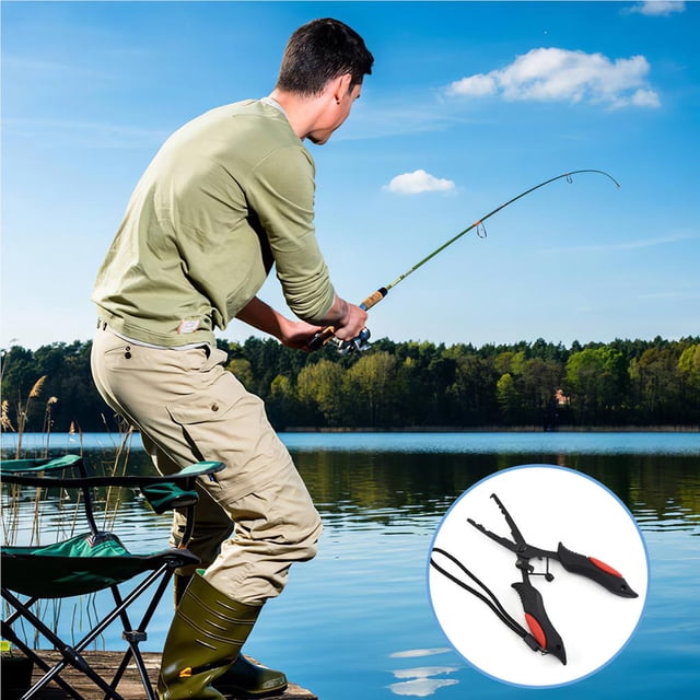 Fishing Plier Red Braid Line Cutter Corrosion-Resistant Fishing Tongs Non-Slip Stainless Steel Fishing Hook Remover Fishing Scissors for Fishing Fishing Lover Outdoor
