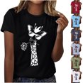 thumbnail image 2 of Birdeem Women Girls Plus Size Print Tees Short Sleeve Round Neck T Shirt Blouse Tops, 2 of 6